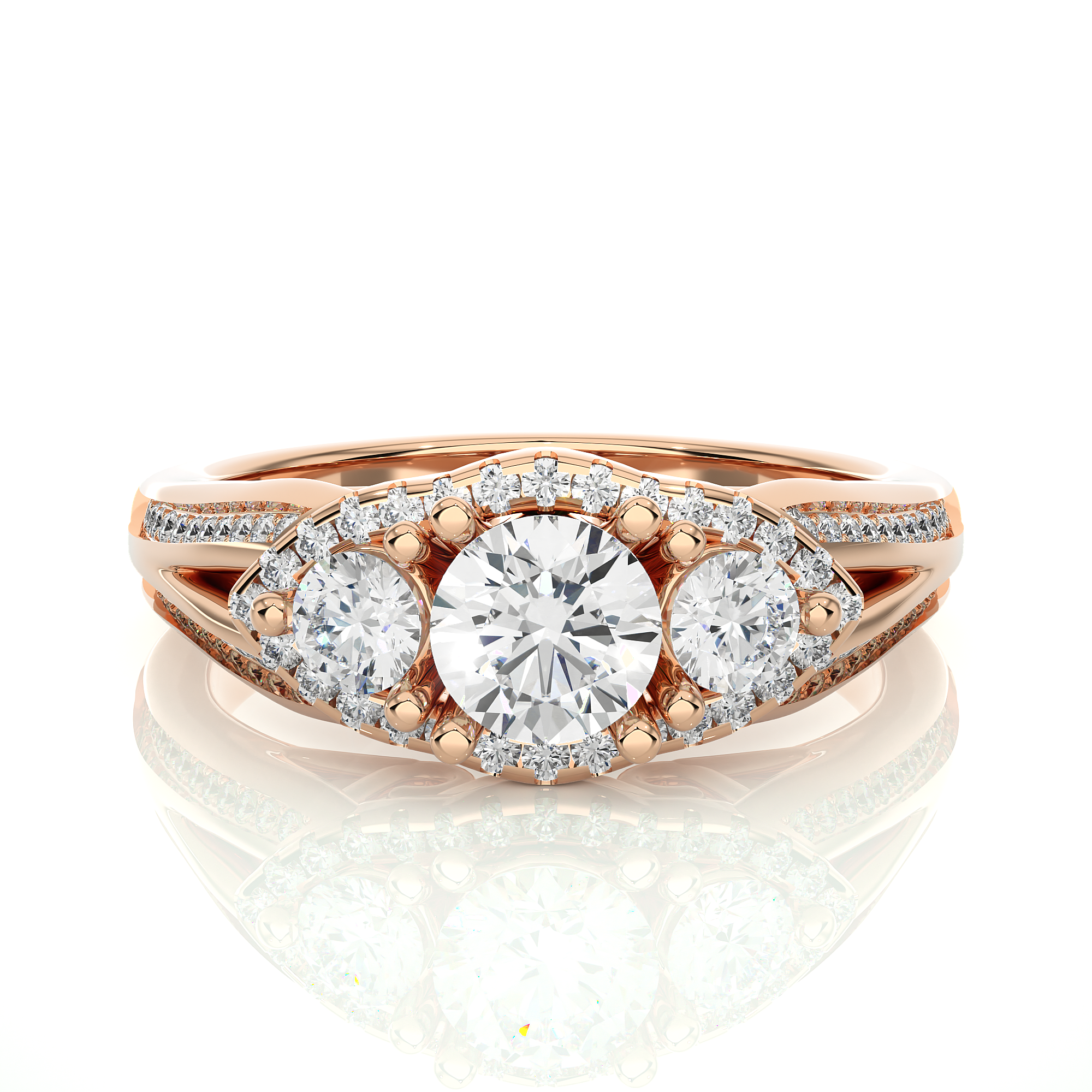 1.14 Carat H Color VS1 Clarity Diamond Studded Natural Diamond Ring.